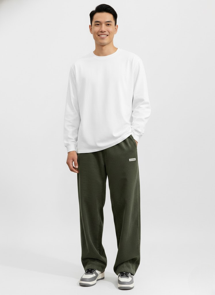 Noahry Pantalón Hombre en Terciopelo Acanelado Corte Holgado – Corte Recto, Comodidad y Estilo Streetwear