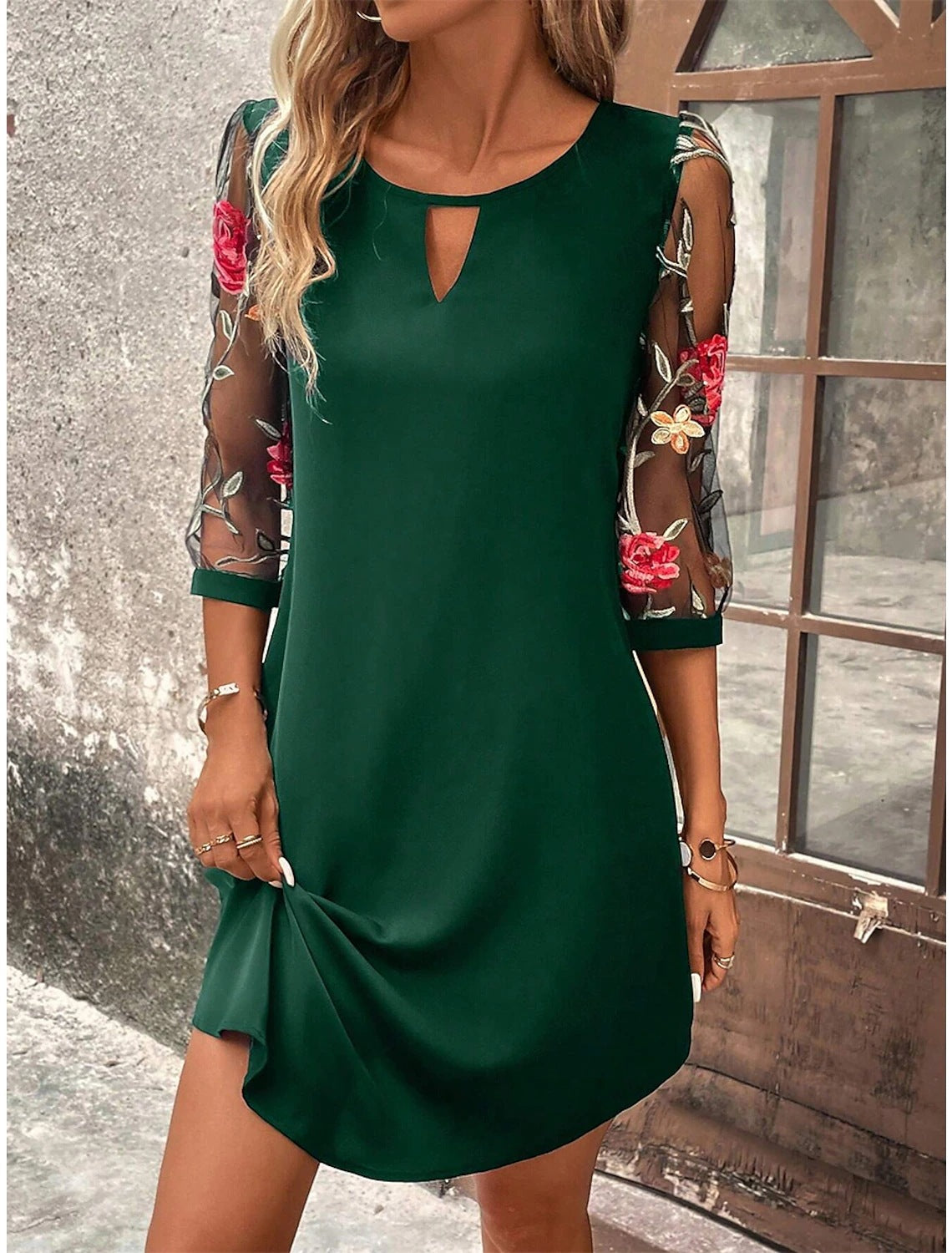 Sharina Dames Nachthemdjurk – Mini Zomerjurk met Bloemenprint & Licht Vloeiende Snit