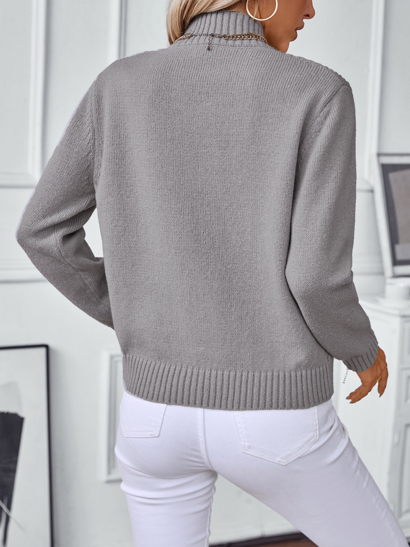 Margaret Pull Femme – Měkký pletený svetr s polorolákem Elegantní & Pohodlný Podzim/Zima