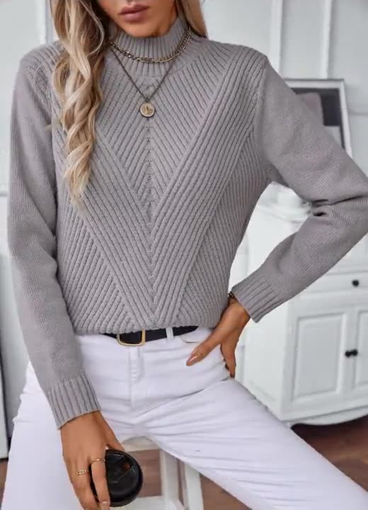Margaret Pull Femme – Měkký pletený svetr s polorolákem Elegantní & Pohodlný Podzim/Zima