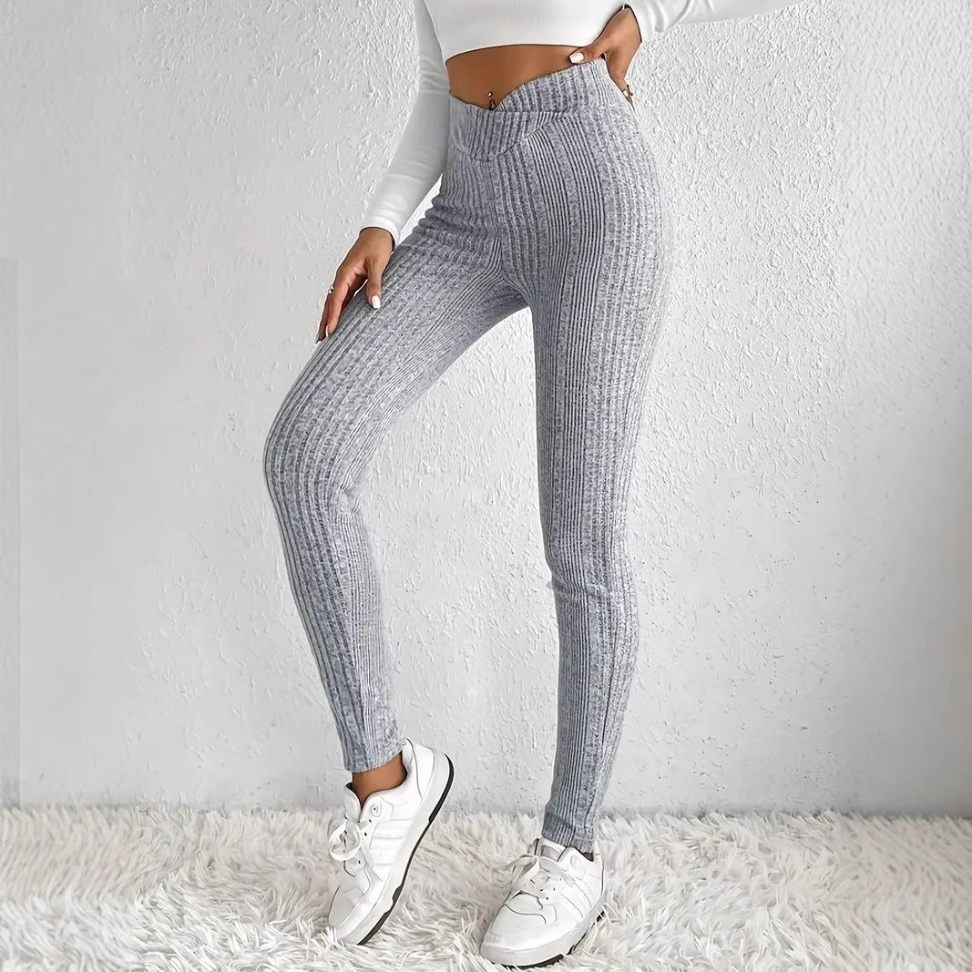 Sage Pantalon Femme – Elegantní pruhované kalhoty, přiléhavé a pohodlné pro moderní podzim/zimu