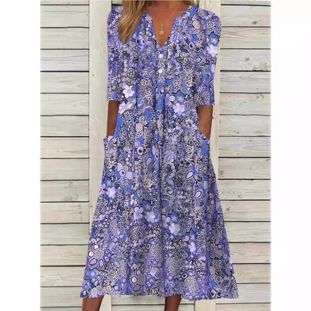 Alice Robe Chemise Femme – Elegant blomsterprint, figursyet og komfortabel til alle lejligheder
