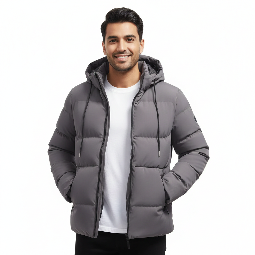 Men's Winter Oil Parka Waterproof – Quilted Puffer, Hood & Maximum Warmth