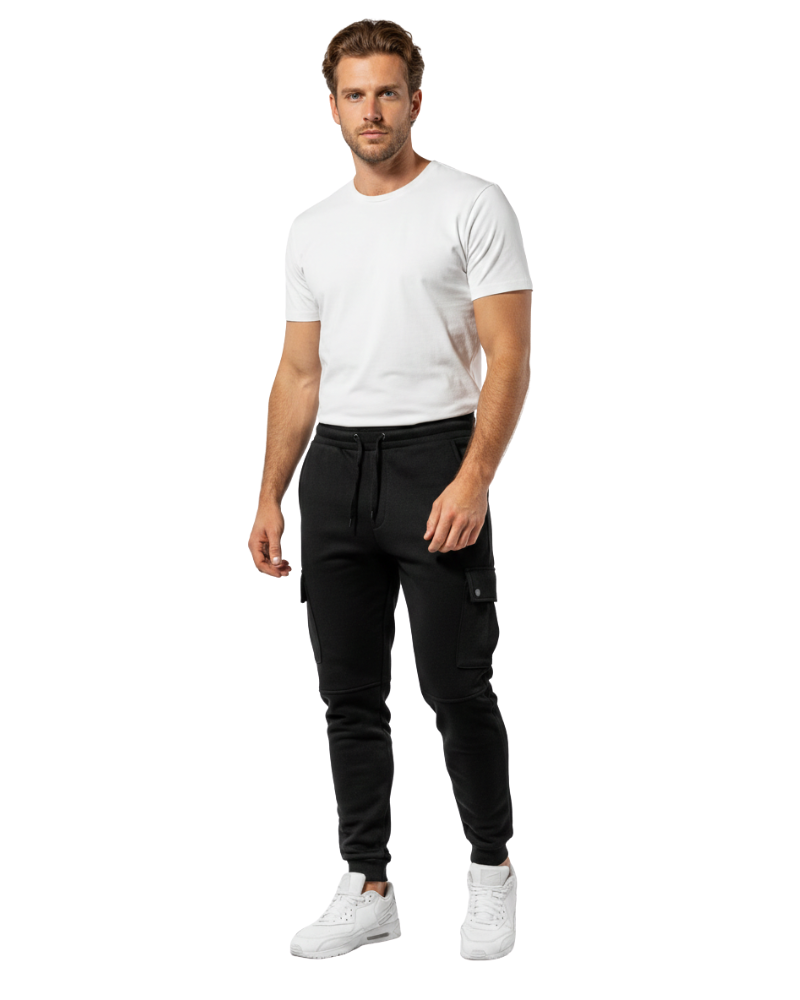 Luciano Pantalon Jogging Homme Cargo – Jogger Confortable avec Poches Latérales