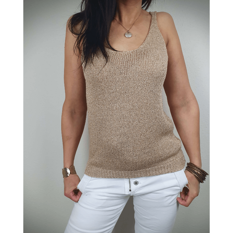 Polina Haut fără mâneci femei – tricot moale respirabil & croială elegantă care avantajează silueta