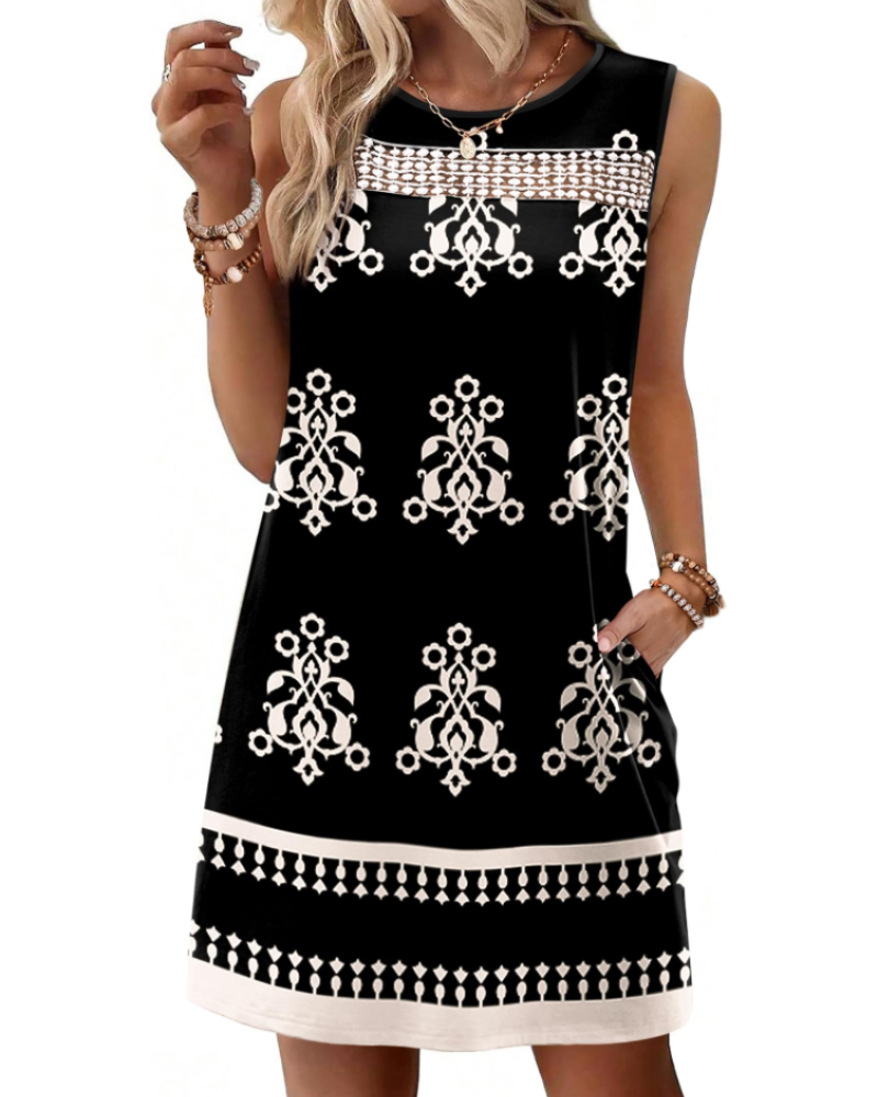 Renee Robe Mini Femme – Ljetna haljina na bretele od čipke, lepršavog kroja s džepovima, elegantnog stila