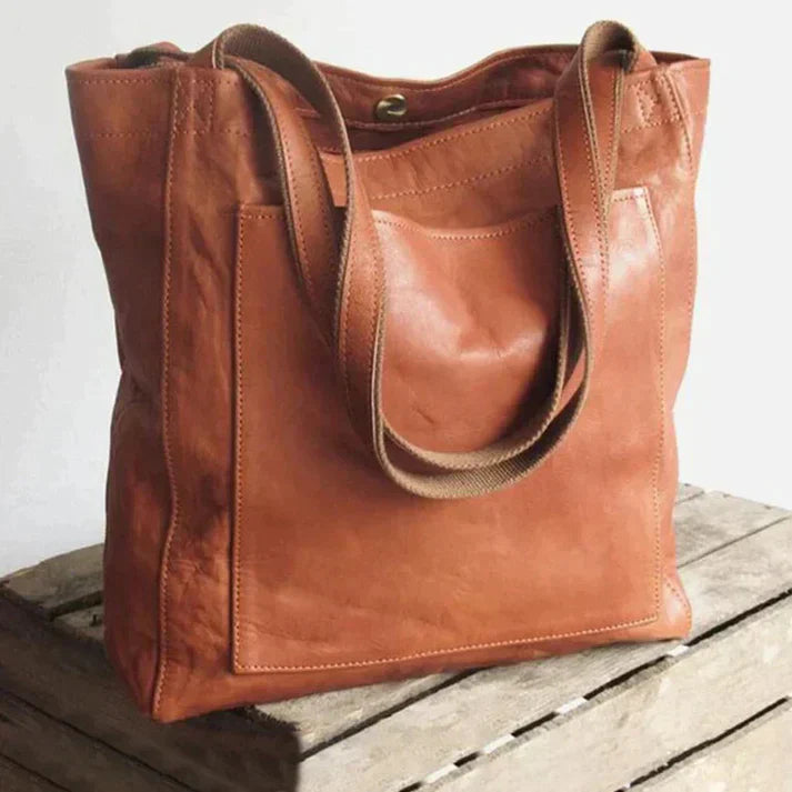 Noelle Sac Cabas Femme – Grand Sac à Main en Cuir Véritable avec Compartiments & Anses Longues