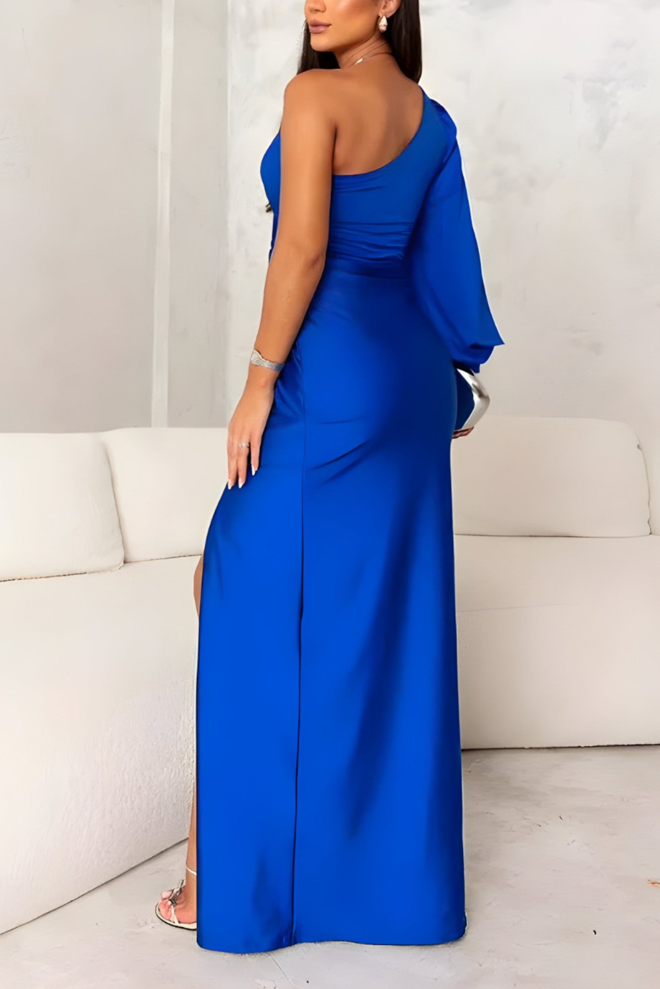 Kaia Robe Longue Femme – Élégante Robe de Soirée Chic avec Coupe Flatteuse & Tissu Fluide