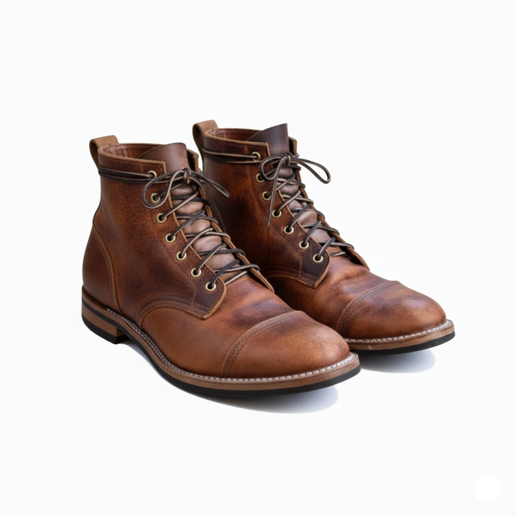 Rolf Bottes Homme Heritage en Similicuir – Lacets, Semelle Caoutchouc & Style Élégant