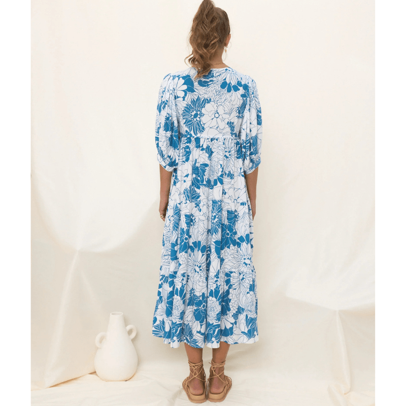Runa Robe Mi-Longue Looksy – Blomstret Print & Let Sommer Puffede Ærmer
