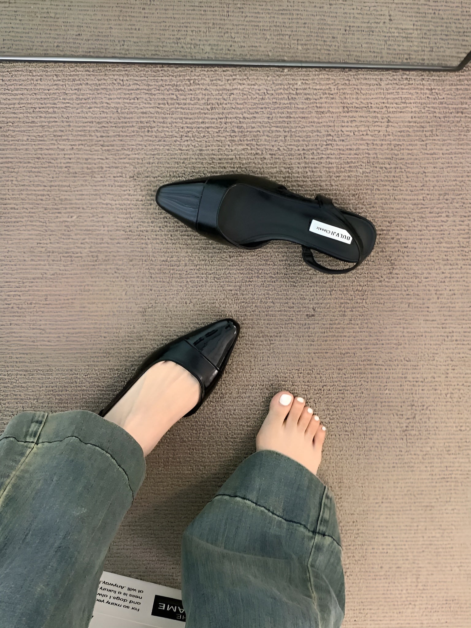 Baleriny damskie Camille – eleganckie buty ze szpiczastym noskiem i wygodnym kwadratowym obcasem