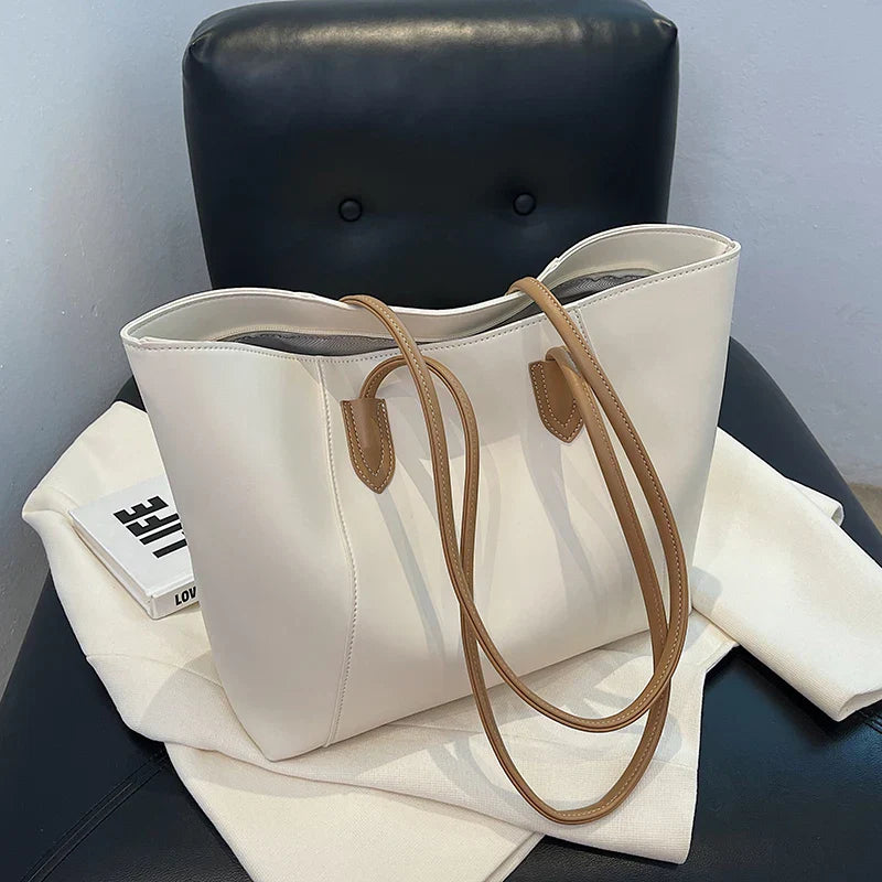 Jivika Sac à Main Femme – Grand Fourre-Tout en Simili Læder med rummeligt rum & indvendige lommer