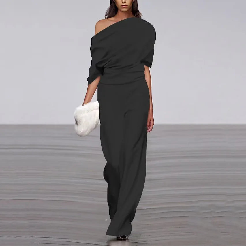 Élodie Spring Jumpsuit Women – Simple Buttoned Neckline & Chic Tailored Cut