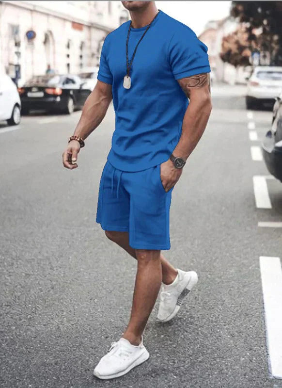 Ethan Ensemble Homme – lehká košile s krátkými rukávy & letní přiléhavé šortky