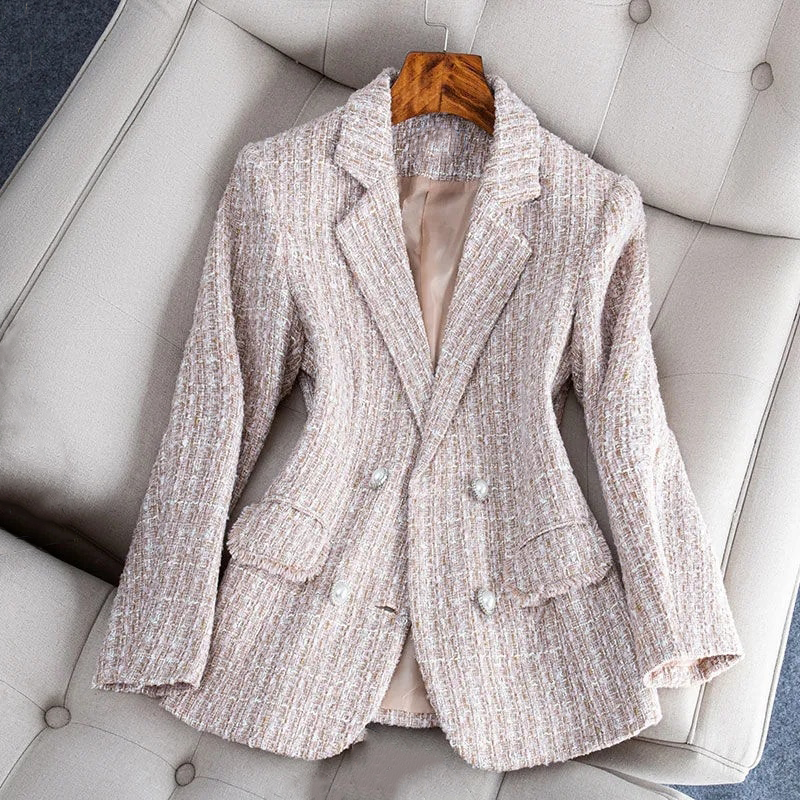 Nataly Blazer Femme – Blazer din Tweed Elegant & Modern pentru un Stil Șic Versatil
