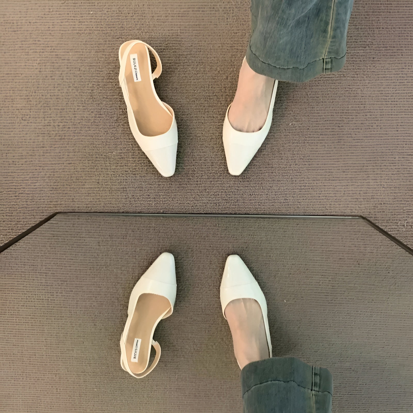 Baleriny damskie Camille – eleganckie buty ze szpiczastym noskiem i wygodnym kwadratowym obcasem