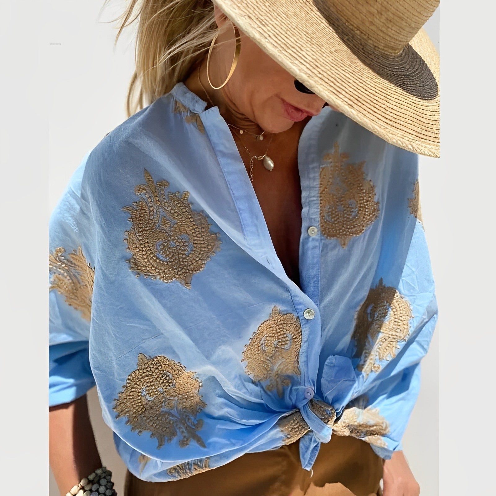 Bohemian Blouse Woman Agnes – Light Summer Top with Relaxed Fit and Feminine Boho Style