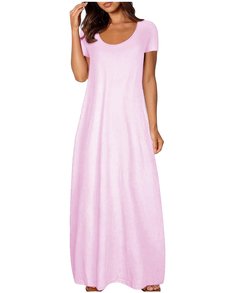 Vestido Longo Marla Mulher – Vestido Boémio Fluido Estampado Floral Corte A-Line Verão