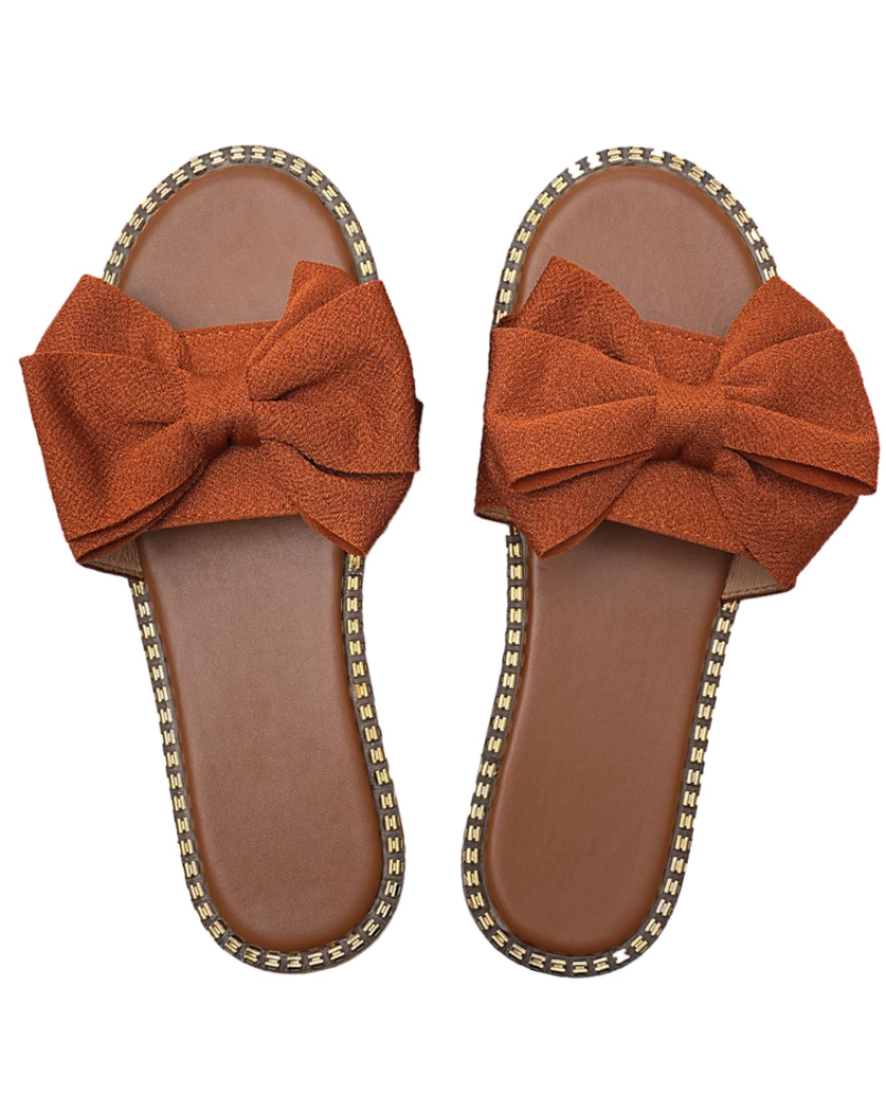 Jola ženske mule – ravne sandale s elegantnim mašnom i ljetnim slip-on dizajnom