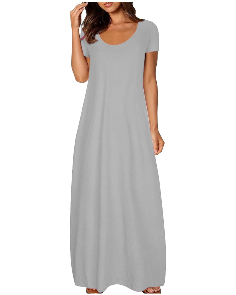 Vestido Longo Marla Mulher – Vestido Boémio Fluido Estampado Floral Corte A-Line Verão