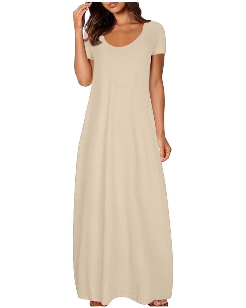 Vestido Longo Marla Mulher – Vestido Boémio Fluido Estampado Floral Corte A-Line Verão