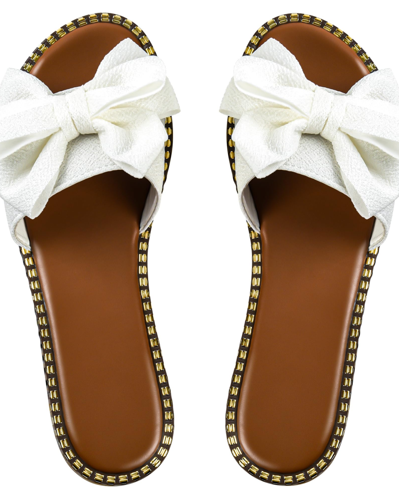 Jola ženske mule – ravne sandale s elegantnim mašnom i ljetnim slip-on dizajnom