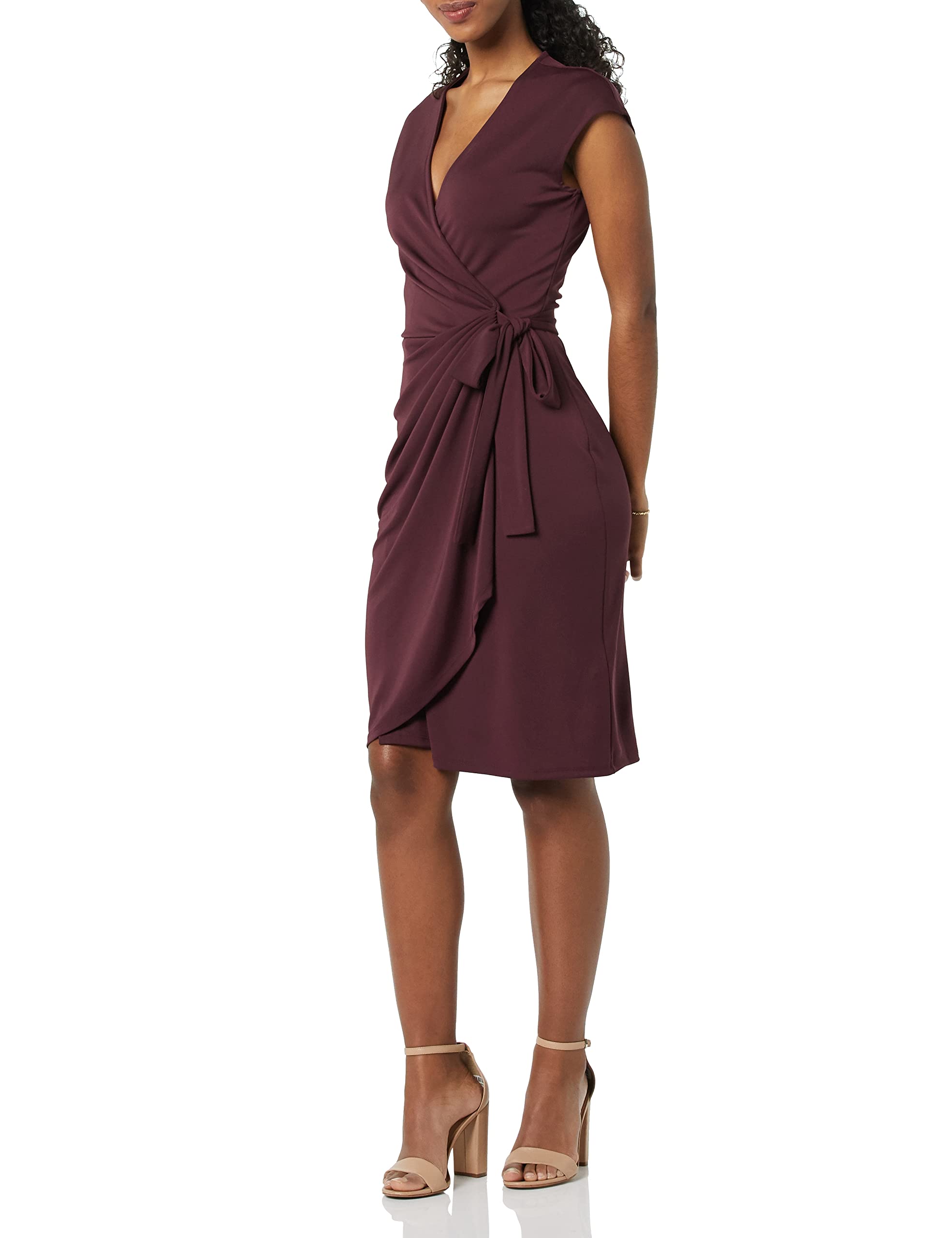 Juna Robe Femme – Haljina na preklop s V-izrezom, kratkim rukavima i elegantnim uskim krojem