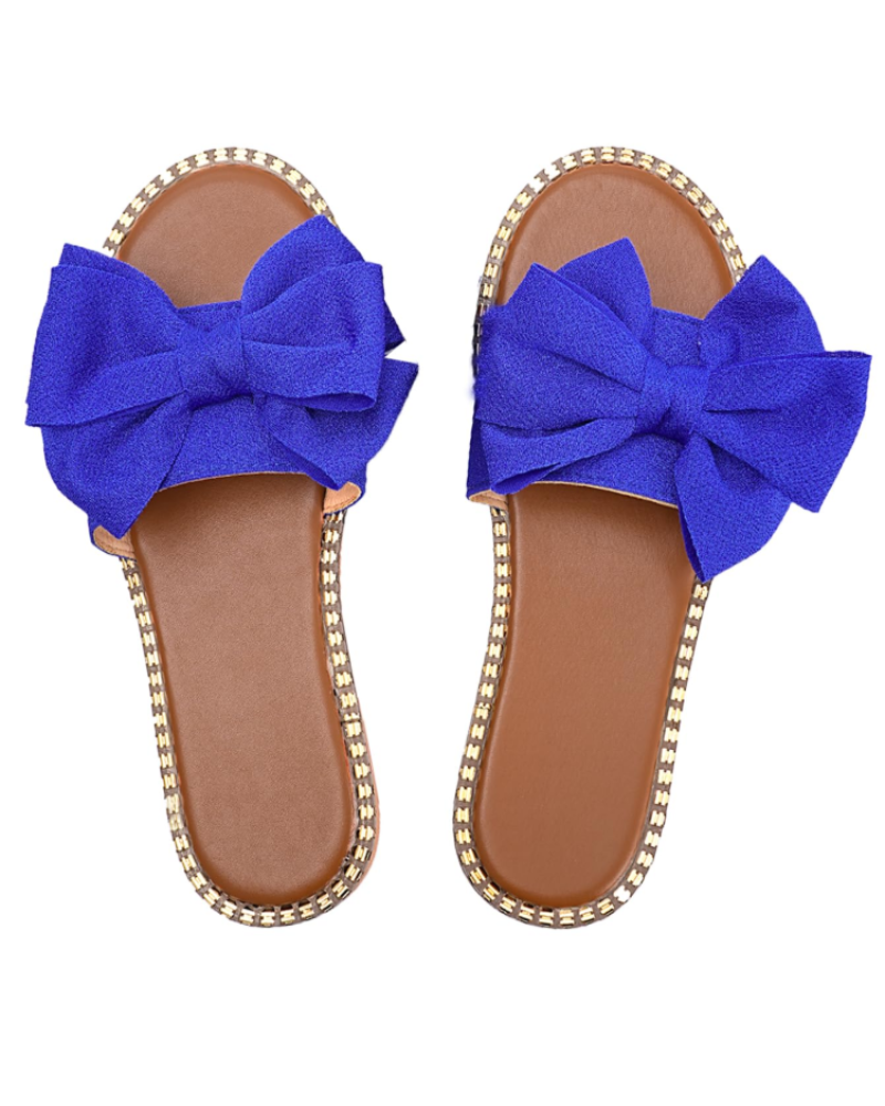 Jola ženske mule – ravne sandale s elegantnim mašnom i ljetnim slip-on dizajnom