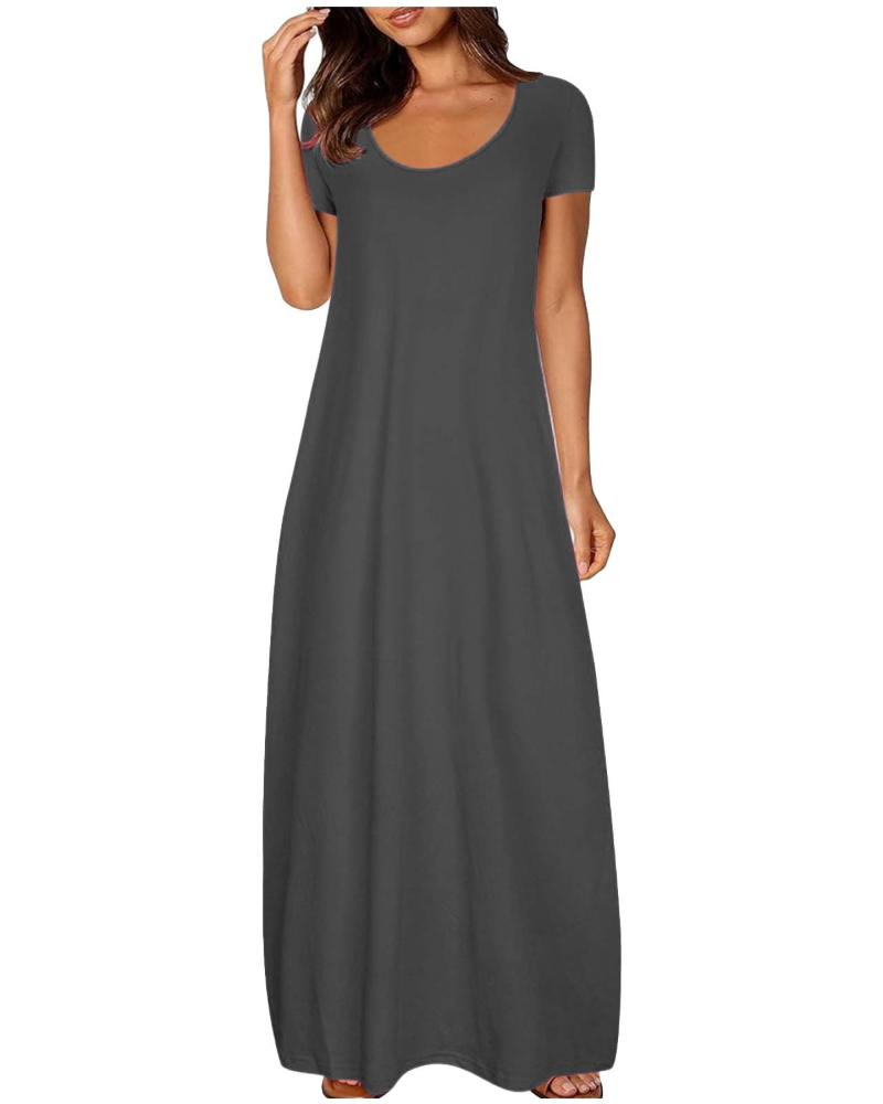 Vestido Longo Marla Mulher – Vestido Boémio Fluido Estampado Floral Corte A-Line Verão