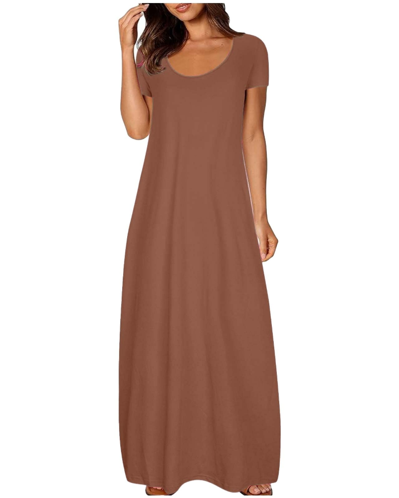 Vestido Longo Marla Mulher – Vestido Boémio Fluido Estampado Floral Corte A-Line Verão