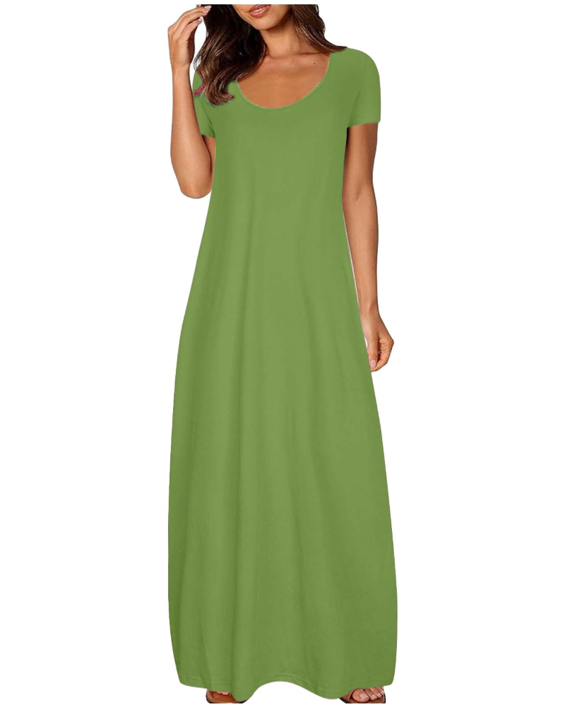Vestido Longo Marla Mulher – Vestido Boémio Fluido Estampado Floral Corte A-Line Verão