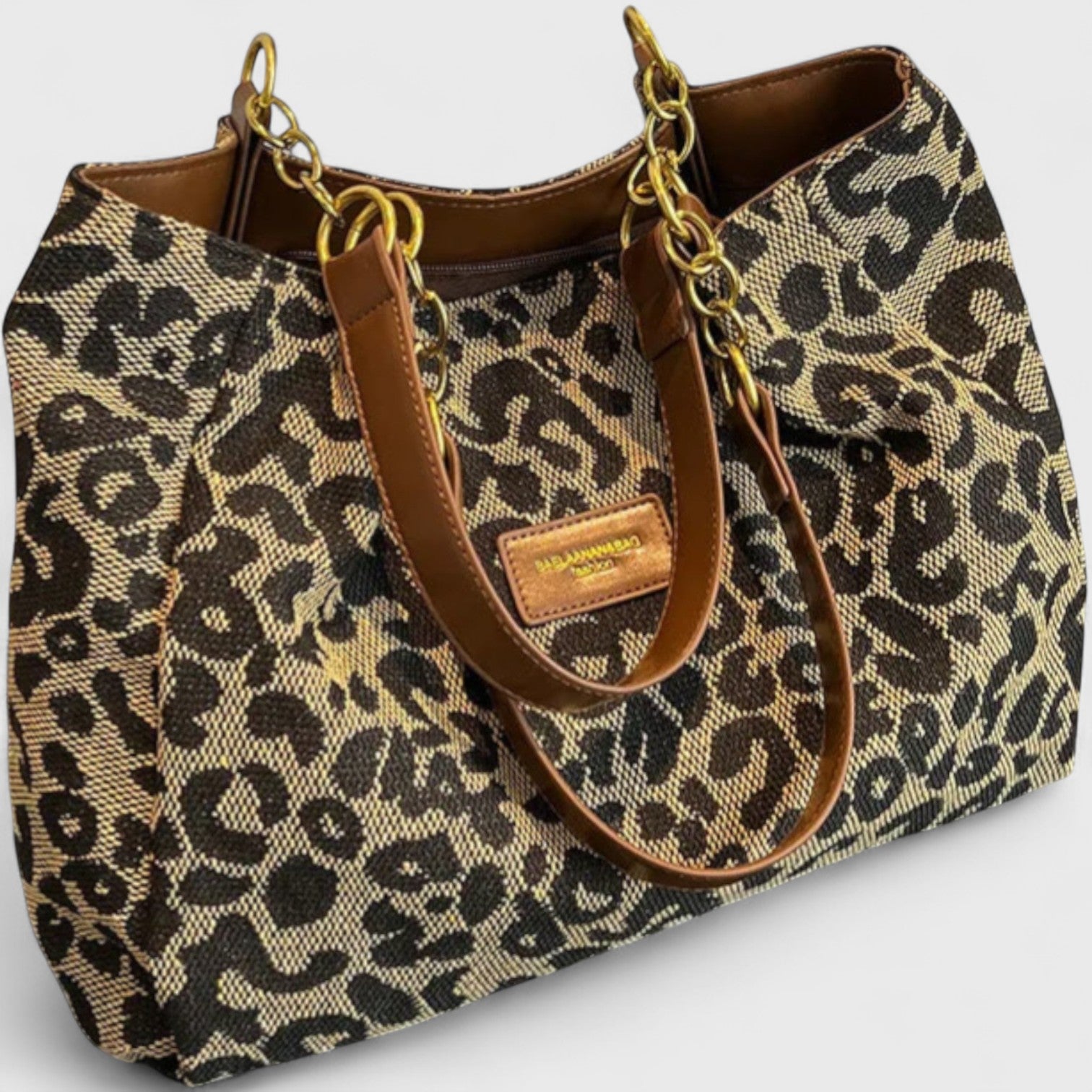Kailany Sac Shopping Femme en Toile – Großes Format Leopard mit Griffen & Verstellbarem Schultergurt