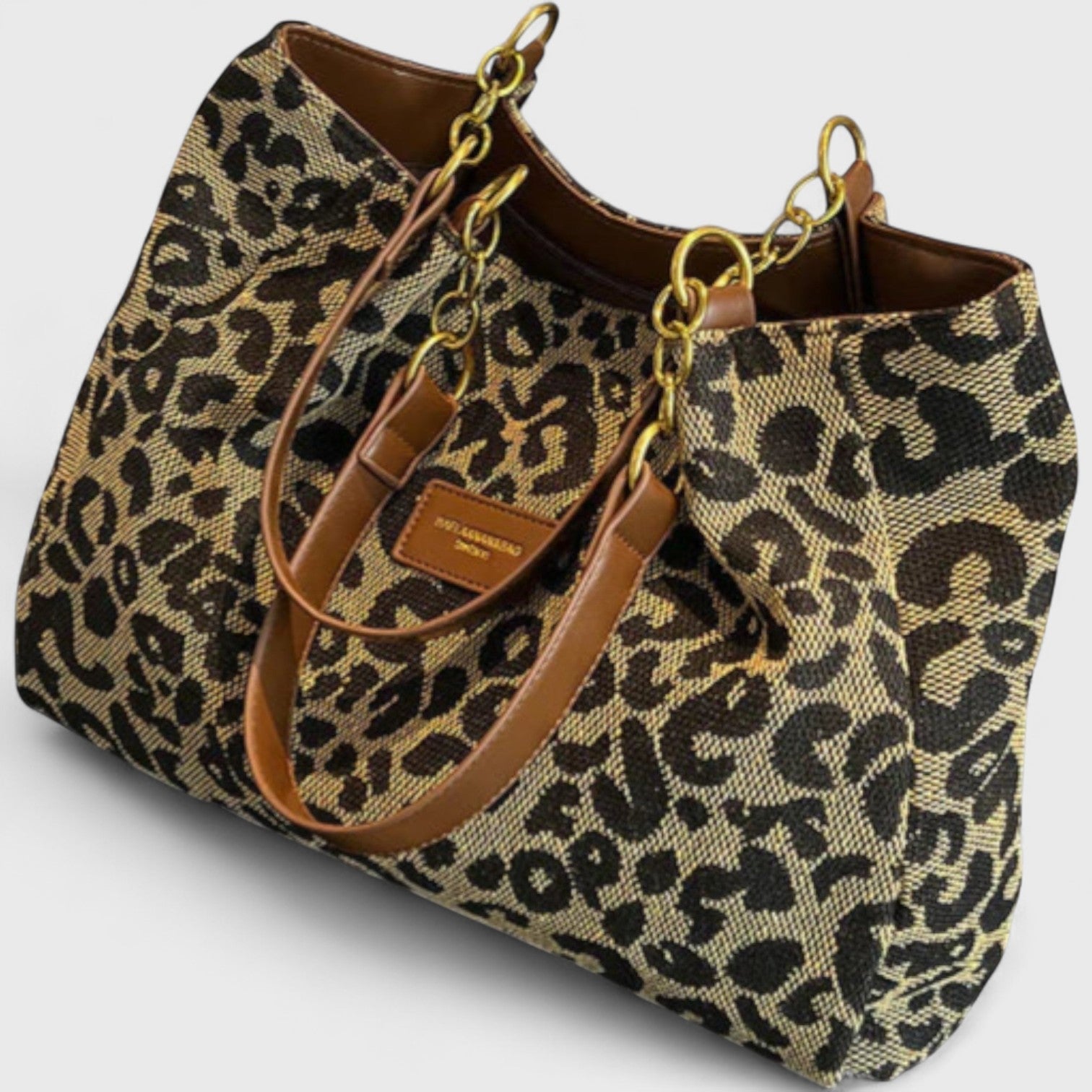 Kailany Sac Shopping Femme en Toile – Großes Format Leopard mit Griffen & Verstellbarem Schultergurt