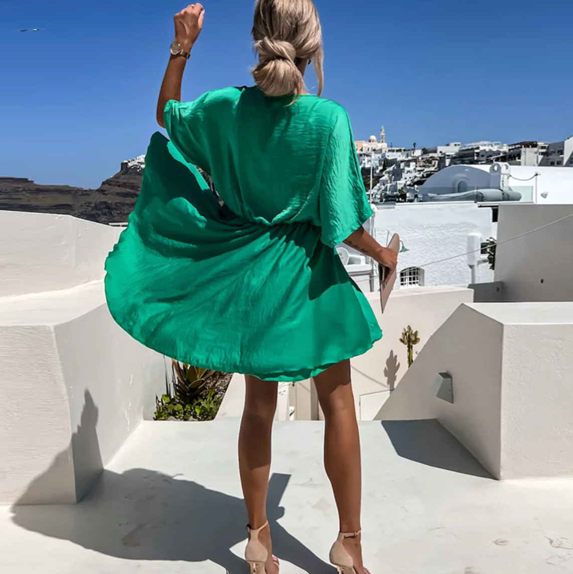 Abito in chiffon da donna Brooklyn - Elegante abito con volant, dettaglio intrecciato e vestibilità leggera