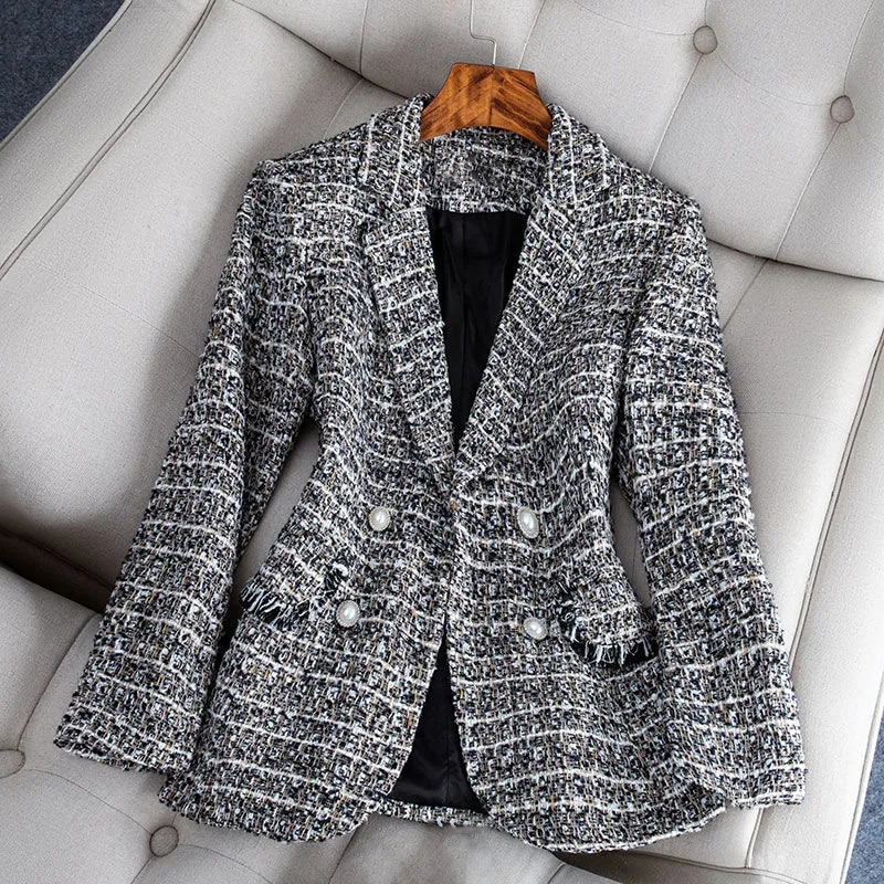 Nataly Női Blézer – Elegáns és Modern Tweed Blézer Sokoldalú Elegáns Stílushoz
