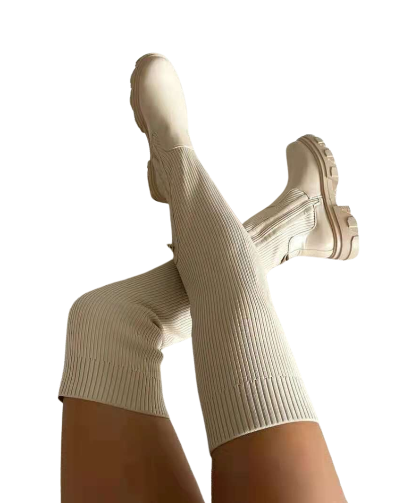 Effer Dame Overknee Stretch Støvler – Trendy Elegante Støvler med Komfortabel Hæl