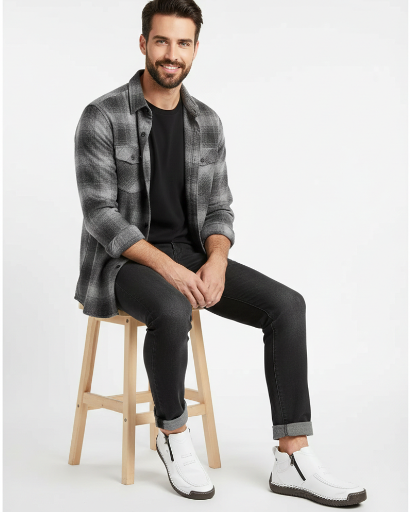 Παπούτσια Quinn Ανδρικά με Ορθοπεδική Στήριξη – Πλευρικό Φερμουάρ, Μακράς Διάρκειας Άνεση & Κομψό Στυλ