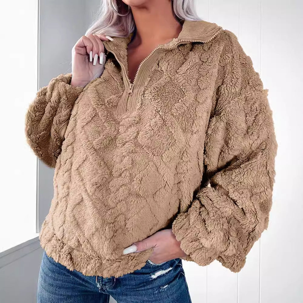 Lyka Sweatshirt Femme – Pull Doux Unicolore à Manches Longues au Style Confortable