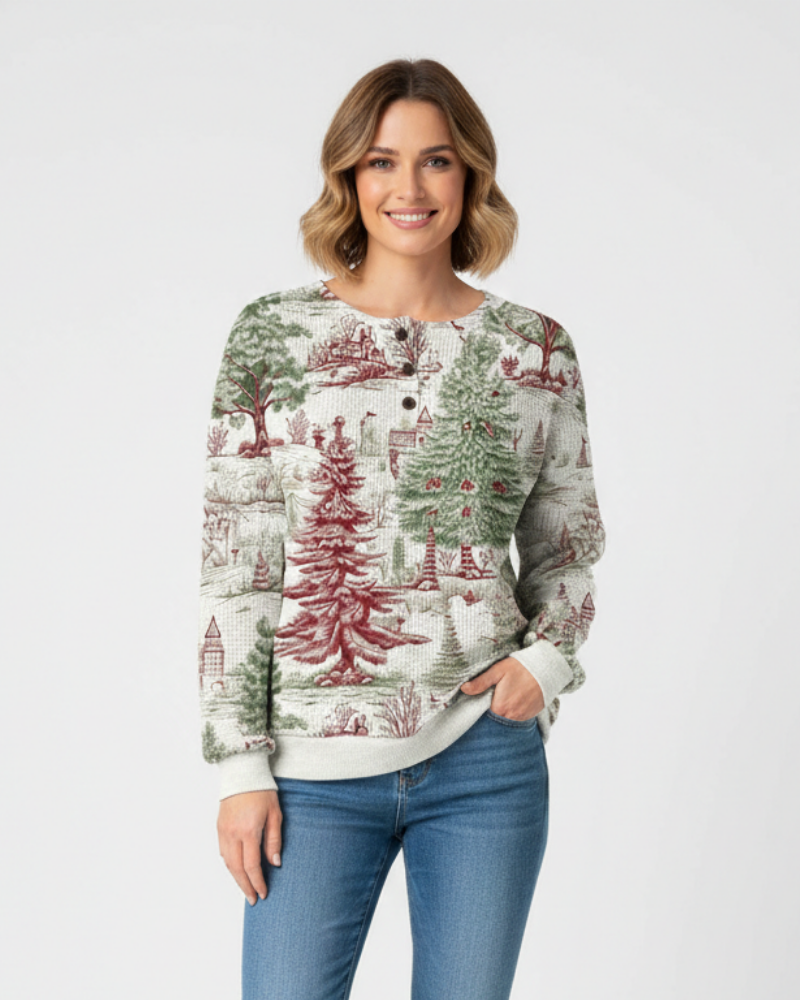 Quinlyn Damenpullover aus dickem Waffelstrick – Weiches, gebürstetes Innenfutter & Wärme für Herbst/Winter