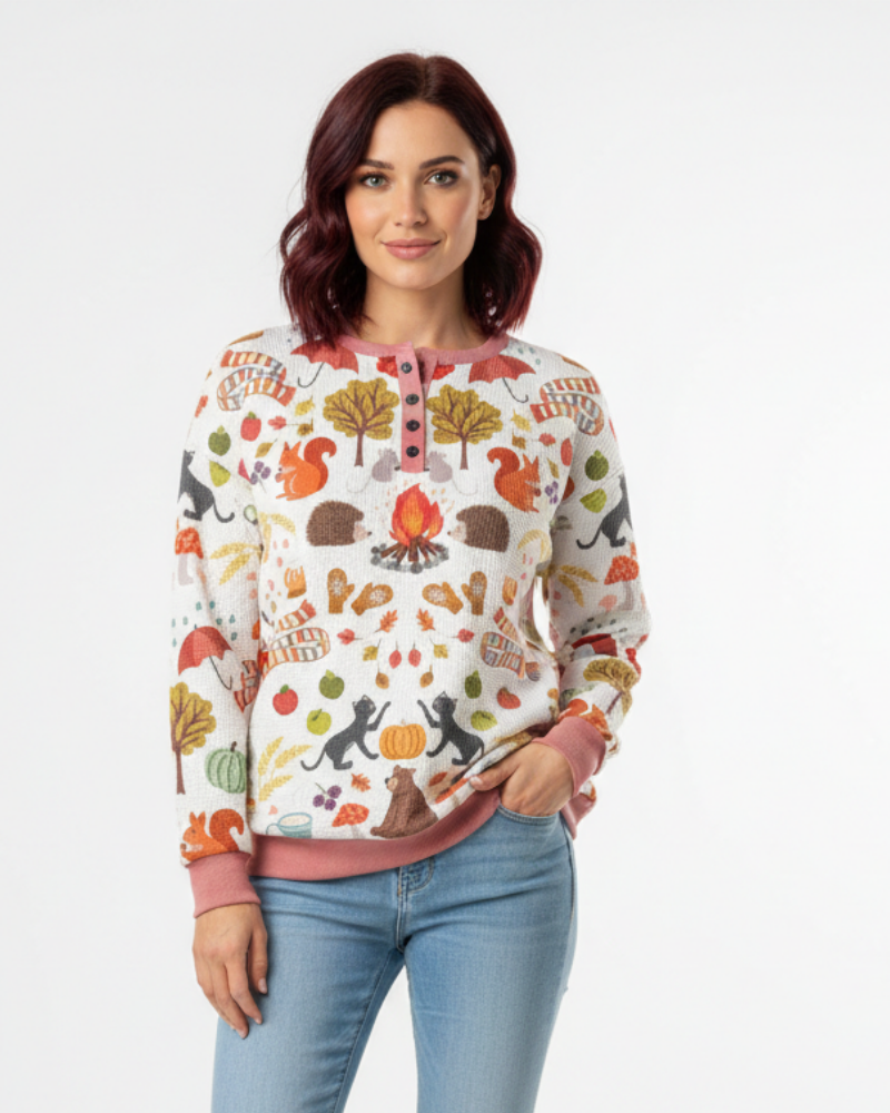 Quinlyn Damenpullover aus dickem Waffelstrick – Weiches, gebürstetes Innenfutter & Wärme für Herbst/Winter