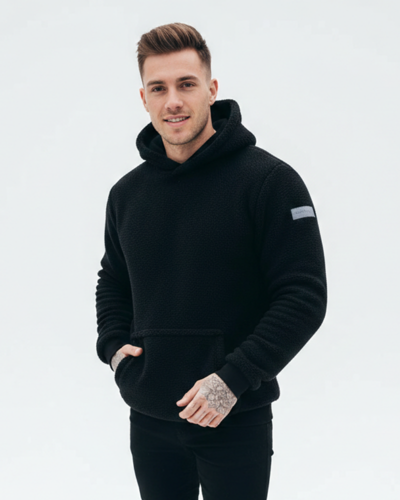 Ryan Hoodie Teddy Heren – Comfortabele Sweatshirt met Capuchon, Relaxte Pasvorm met Handige Zakjes