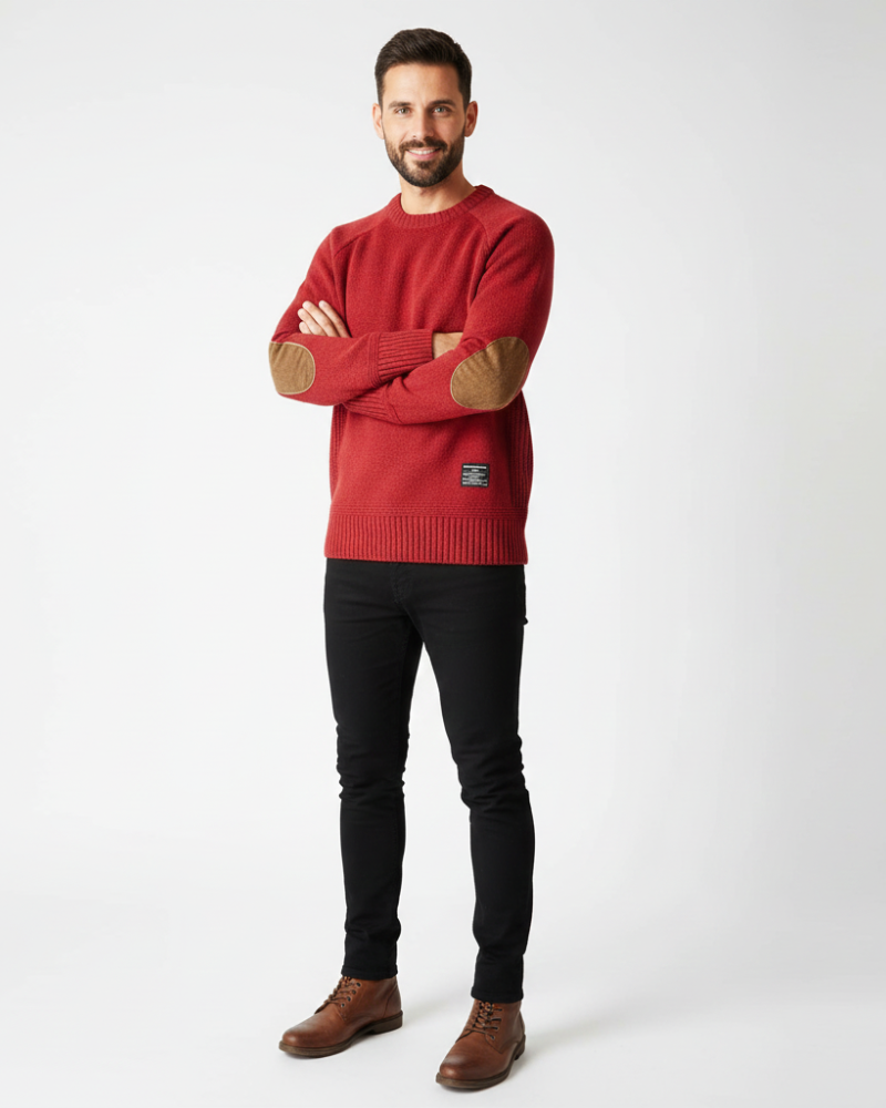 Conrad Mode Pull Homme Tricoté – Modèle Élégant avec Coudières Coupe Confort