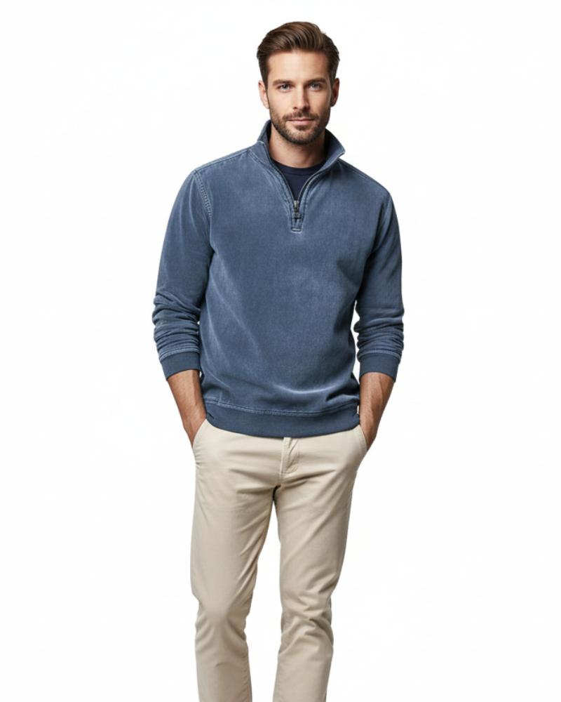 Luka Pull Polaire Homme à Quart de Zip – Sweat Chaud Regular Fit Casual Automne & Hiver