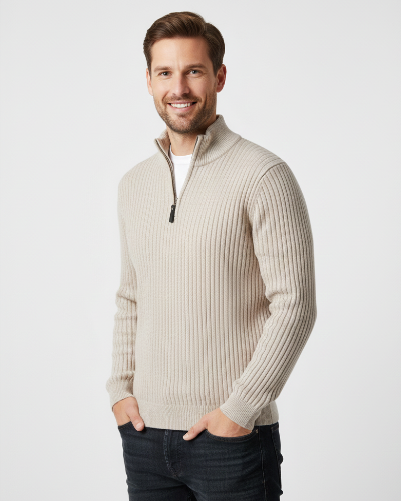 Arjay Pull Demi-Zip Pánský – Mikina s Vysokým Límcem, Žebrovanými Rukávy a Univerzálním Stylem