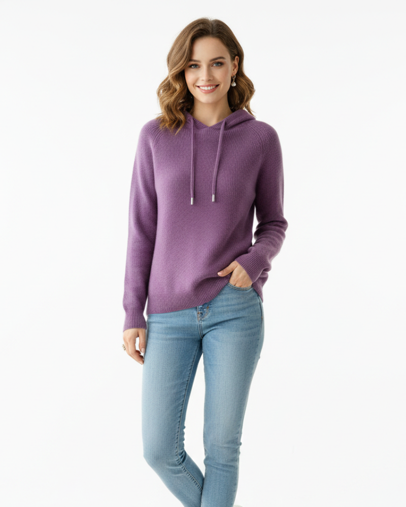 Clover Pull à Capuche Femme – Maille Douce, Coupe Décontractée & Style Urbain