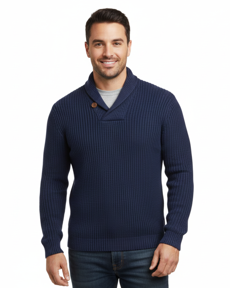 Luther Pull Uomo – Maglione a Treccia con Collo a Sciarpa e Taglio Moderno e Casual