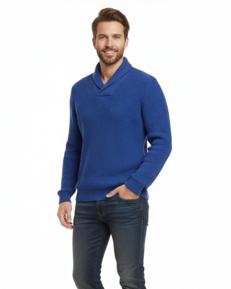 Luther Pull Uomo – Maglione a Treccia con Collo a Sciarpa e Taglio Moderno e Casual