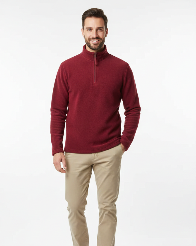 Callan Pánský Fleecový Svetr s Polovičním Zipem – Lehký, Teplý a Zimní Jednoduchý Styl