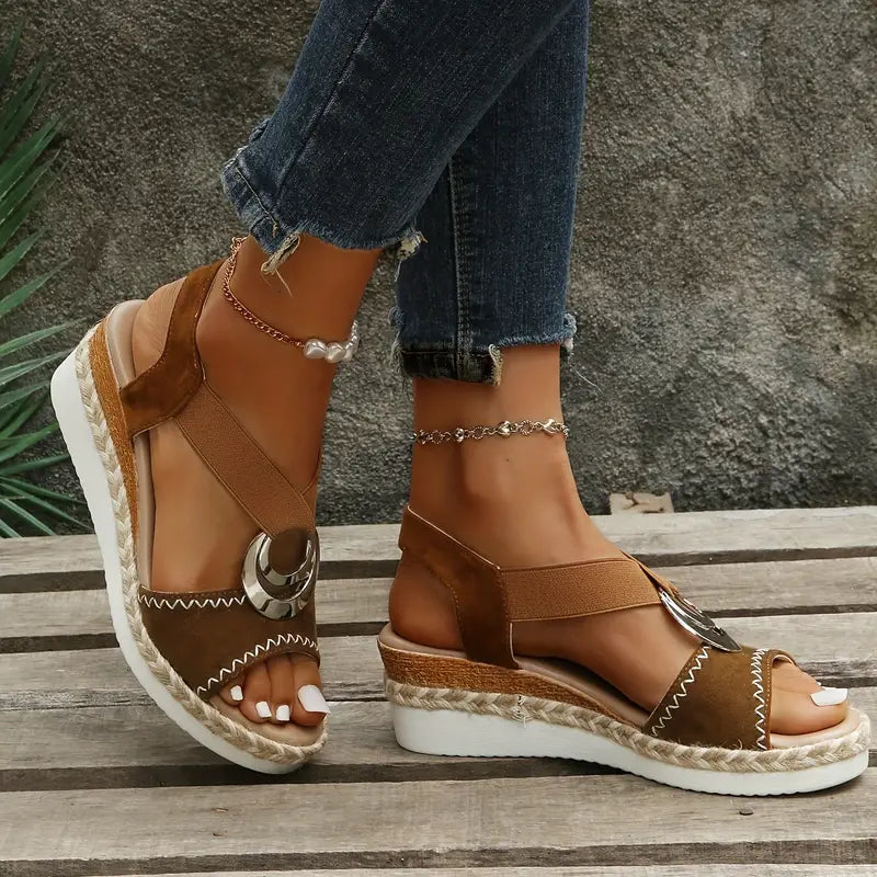 Willow Sandales Compensées Femme – Glamour Sommer Sandalen mit Bequemen Absätzen und Riviera Look