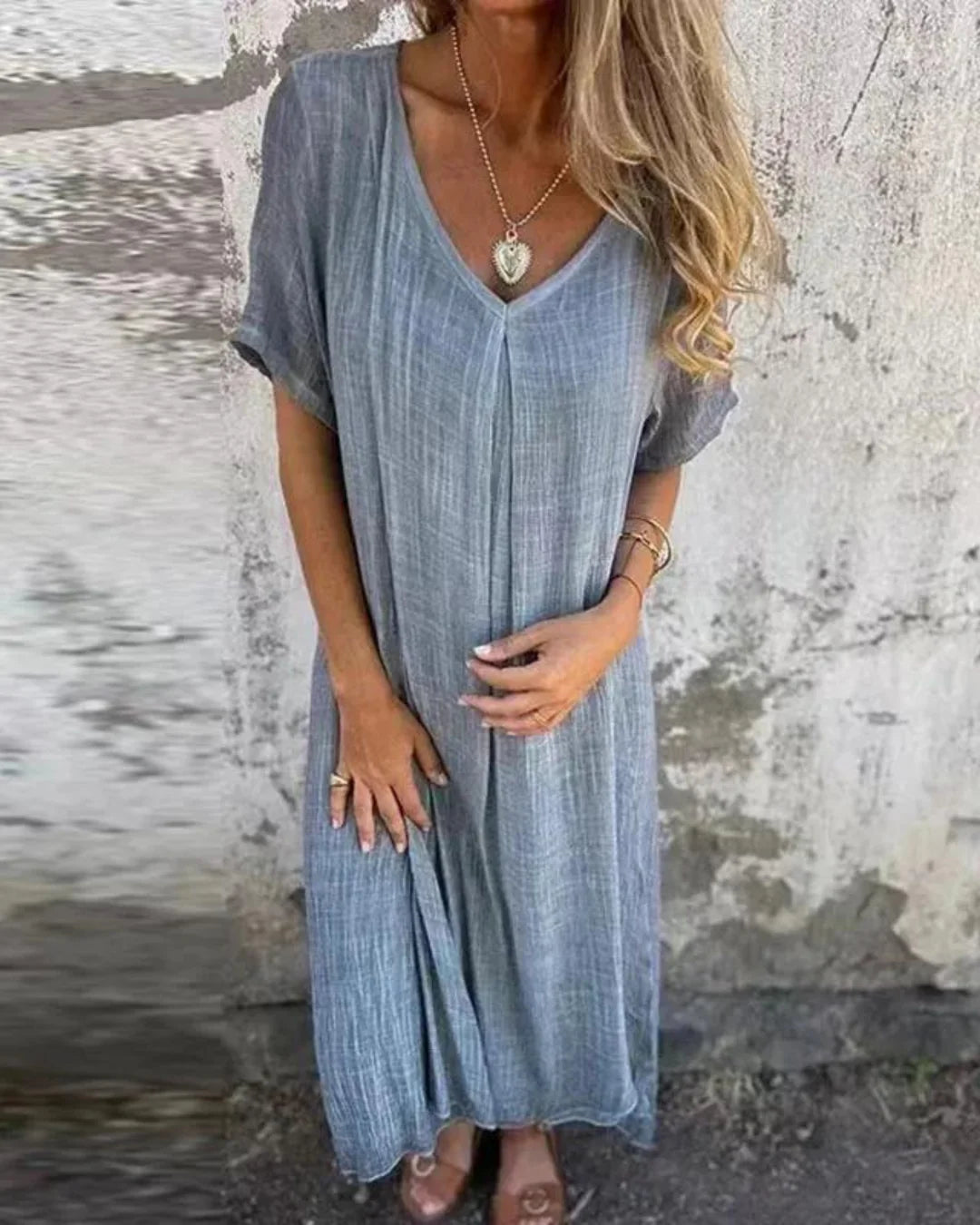 Alba Robe Bohème Femme – 100 % økologisk lin med flatterende snitt og pustende øko-komfortstoff